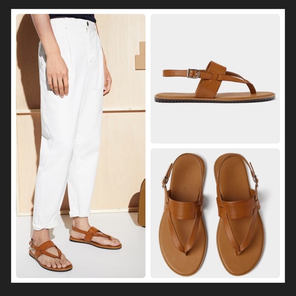 Zara Other - Zara Chestnut Cross Strap Sandals